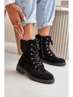 Dámské podšité boty workery na zip černé Mivael
