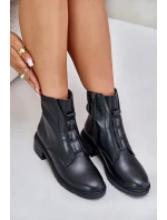 Kožené boty na zip zateplené černé Olidrila Kožené boty na zip zateplené černé Olidrila