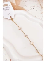 Náramek S Květinami Chirurgická Ocel Zlatá