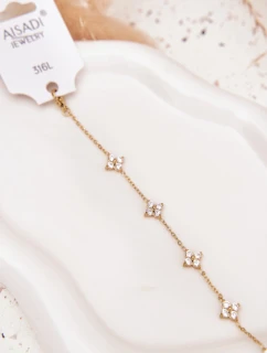 Náramek S Květinami Chirurgická Ocel Zlatá