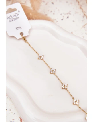 Náramek S Květinami Chirurgická Ocel Zlatá