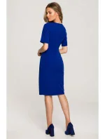 S317 Pouzdrové šaty s dvojitým předním dílem - královská modř S317 Pouzdrové šaty s dvojitým předním dílem - královská modř