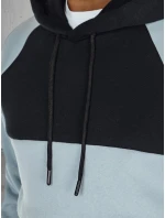 Pánská základní mikina s kapucí s modrými a černými pruhy FashionStreet BX5900