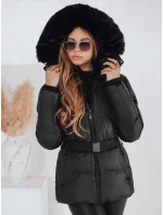 Dámská zimní prošívaná bunda s kapucí LOVELINA černá FashionStreet TY4981