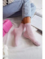 Dámské Ponožky S Krajkou Růžové