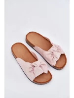Dámské sandály na korkové podrážce s mašlí světle růžové Seressa Dámské sandály na korkové podrážce s mašlí světle růžové Seressa