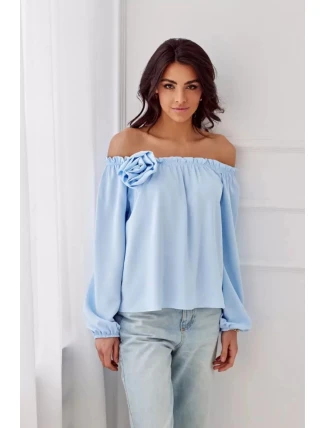 Halenka BLU0180 světle modrá - Roco Fashion Halenka BLU0180 světle modrá - Roco Fashion