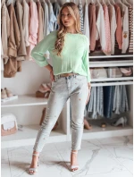 Dámský oversize svetr SOFTICAN světle zelený FashionStreet MY2433