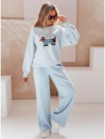 Dámská oversize mikina s výšivkou DOGSWEETY modrá FashionStreet BY1479 Dámská oversize mikina s výšivkou DOGSWEETY modrá FashionStreet BY1479