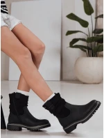 Dámské černé semišové kozačky FashionStreet ZY1277