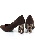 Dámské khaki kožené boty na jehlovém podpatku Sergio Leone 25668