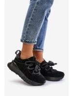 Dámské Zamszové Tenisky Na Platformě S Hlavním Šněrováním Artiker 54C1464 Černé