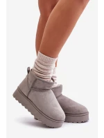 Dámské Sněhule Na Platformě Zateplené Kožíškem Šedé Xamella Dámské Sněhule Na Platformě Zateplené Kožíškem Šedé Xamella