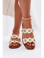 Dámské Pantofle Se Zlatými Prstýnky Bílé Jenoriela