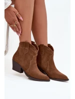 Nazouvací dámské kovbojky z přírodního semiše camel Beretta