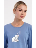 Dámské pyžamo dlouhé Méďa a tučňák