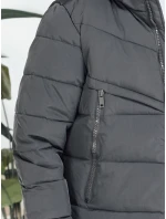 Pánská zimní bunda s kapucí tmavě šedá prošívaná TX5071