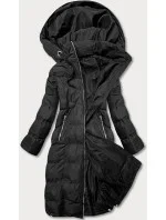 Delší černá dámská zimní bunda (5m736-392)