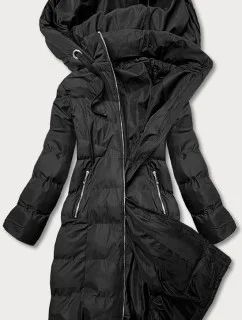 Delší černá dámská zimní bunda (5m736-392)