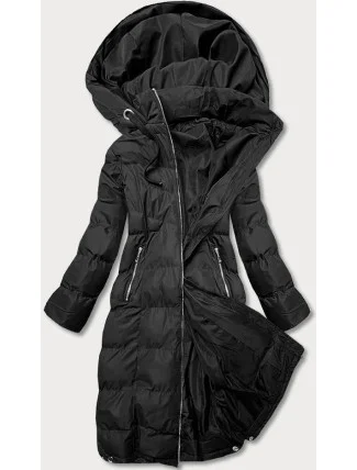 Delší černá dámská zimní bunda (5m736-392)