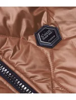 Dámská vesta v karamelové barvě s kapucí (B0129-22) Dámská vesta v karamelové barvě s kapucí (B0129-22)