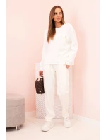 Komplet dámský máslový mikina a kalhoty s gumou ecru