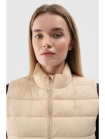 Dámský Péřový Bezrukávník S Límcem 4F Béžový 4FWAW24TVJAF139-83S