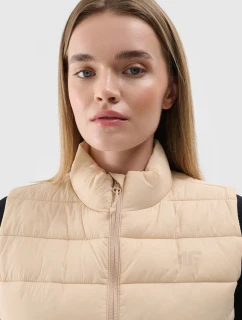 Dámský Péřový Bezrukávník S Límcem 4F Béžový 4FWAW24TVJAF139-83S