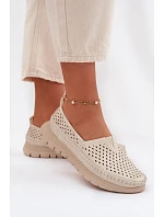 Vzdušné Lehká Dámská Mokasyny Sergio Leone MK099H Béžovo-Zlaté