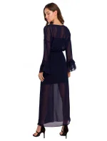 Dámské šifonové šaty se spodničkou K136 Černá - Makover Dámské šifonové šaty se spodničkou K136 Černá - Makover