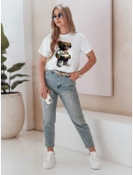 Dámské tričko s medvídkem bílé FashionStreet RY2862