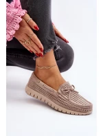 Dámské mokasíny s mašlí béžové Reece