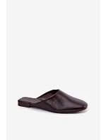 Dámské Mules z Umělé Kůže Ploché Čokoládové Romelle