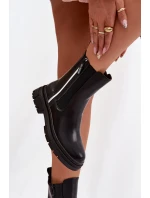 Dámské zateplené chelsea boty (štyblety) Solenne – černé