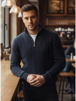 Pánský svetr se stojáčkem tmavě modrý FashionStreet WX2326