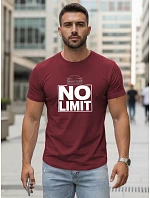Pánské bavlněné tričko s potiskem No limit maroon FashionStreet NX0129R