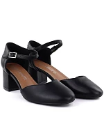 Dámské černé sandály na jehlovém podpatku Sergio Leone SK844