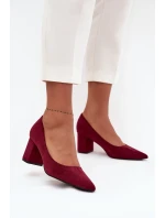 Dámské lodičky s špičatými špičkami na sloupku bordové Pavira Dámské lodičky s špičatými špičkami na sloupku bordové Pavira