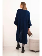 Dlouhý kardigan 34855 svetr tmavě modrý - Kesi Dlouhý kardigan 34855 svetr tmavě modrý - Kesi