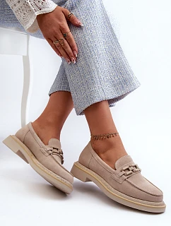 Dámské semišové mokasíny HX52-222 béžové -  S.Barski