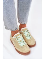 Semišové Sportovní Boty Tenisky Dámské D.Franklin Limetkové DFSH387005