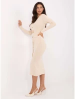 PM SK šaty DF61032.80 světle béžové