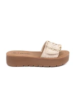 Pohodlné nazouváky dámské Jasnobeżowy platforma Pohodlné nazouváky dámské Jasnobeżowy platforma