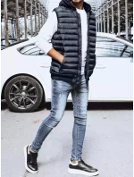Pánská prošívaná modrá vesta FashionStreet TX4094