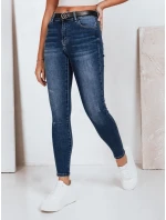 Dámské skinny džíny s vysokým pasem tmavě modré FashionStreet UY2823
