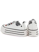 Dámské kožené tenisky na paltform white Goe T2N4072