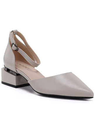 Dámské lodičky na klínku s páskem béžové barvy Vinceza 62278