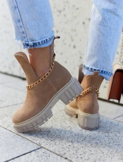 Módní semišové kozačky s střihem Camel Forget Me