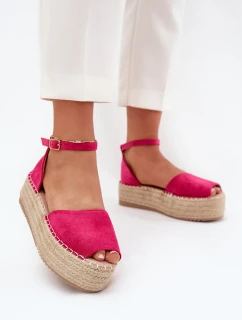 Dámské espadrilky na platformě s pletením fuchsie Selise
