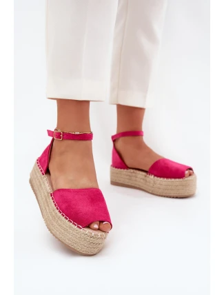 Dámské espadrilky na platformě s pletením fuchsie Selise